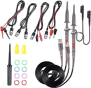 Universal Oscilloscope Probe Kit, 100MHz Oscilloscope Clip Probes with BNC to Minigrabber Test Lead Kit