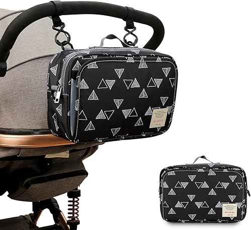 Miniatura 7 de MOMIGO Bolsa de pañales para bebé, bolsa para cochecito de bebé, bolsa para pañales, toallitas y juguetes, Gris nube , Moda