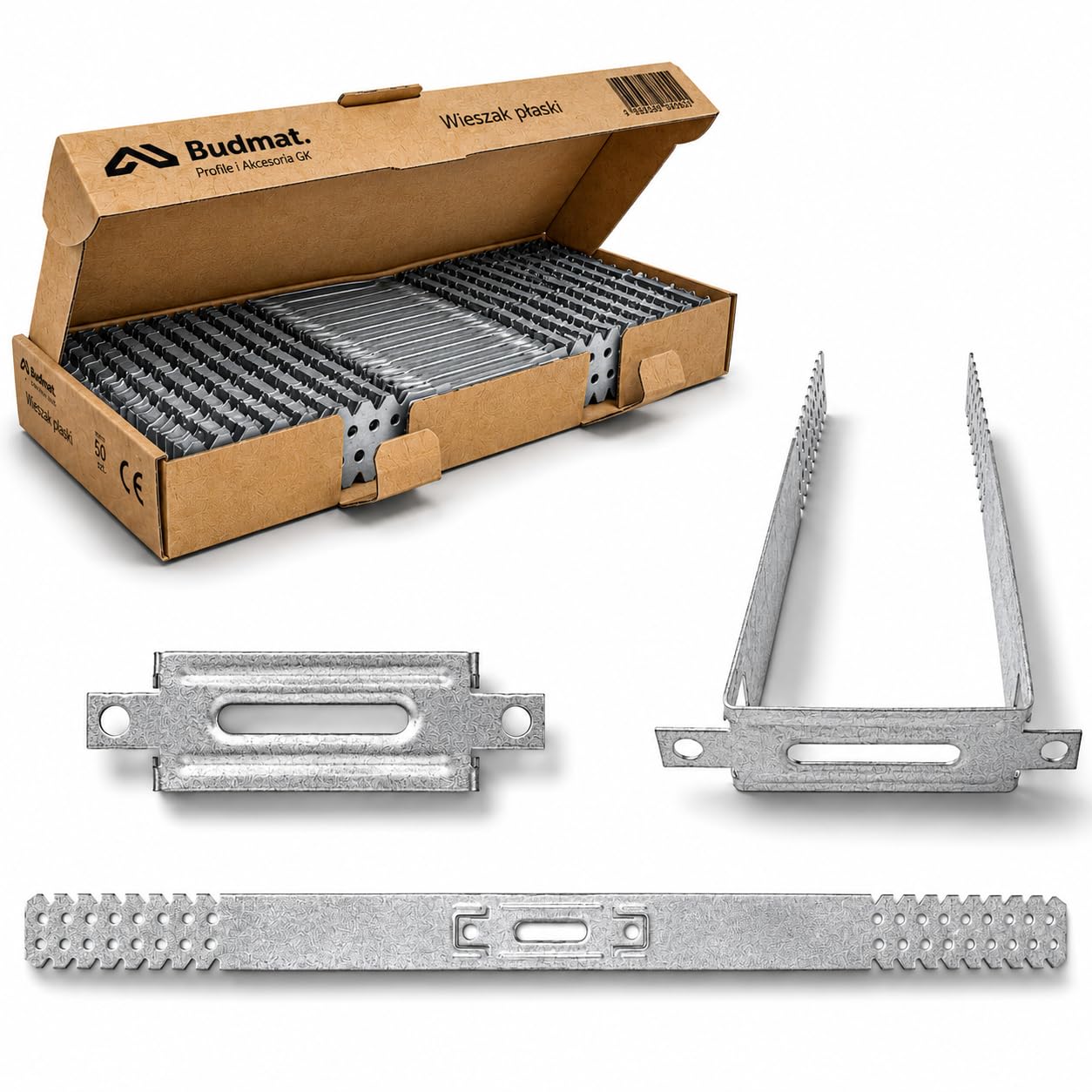 ES225/1,0-100 szt. zawieszek U, stal, grubość 1,0 mm, średnica 1,0 mm, kształt U, przemysłowy
