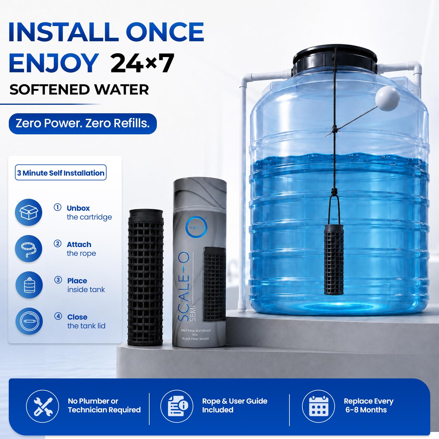 Scale-O Nano Hard Water Softener | One-Time Use Trials Pack | Experience Soft Water Before Upgrade | For Bathroom Use 1