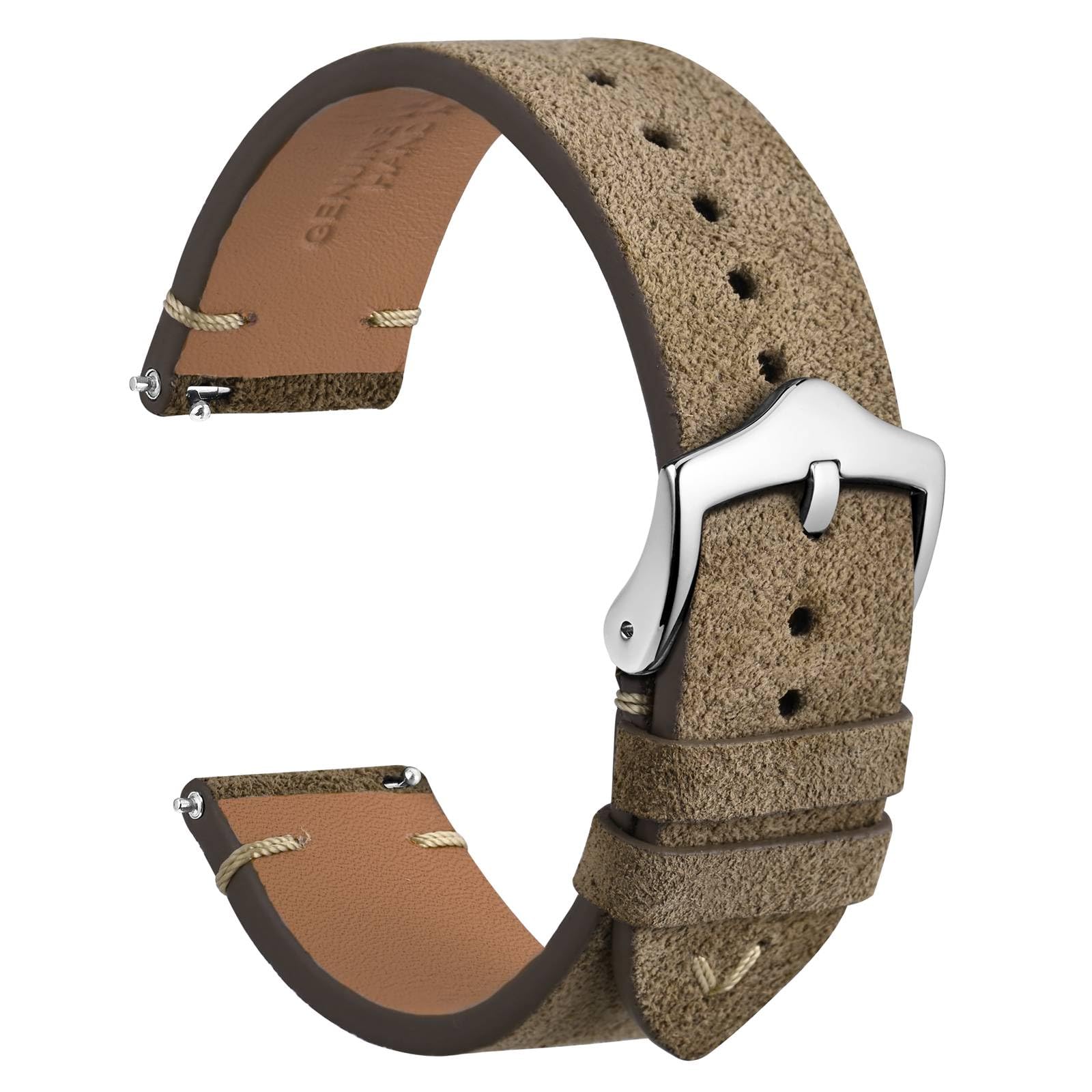 WOCCI Skórzany pasek do zegarka, skóra licowa, szerokość paska 18 mm 20 mm 22 mm
