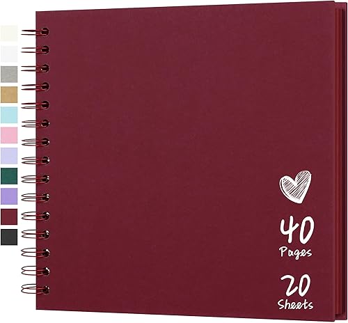 Vista 76 de Álbum de recortes de 8 x 8 pulgadas, álbum de recortes de papel kraft de tapa dura, álbumes de fotos, 40 páginas, perfecto para fotos de 4 x 6 / 5 x