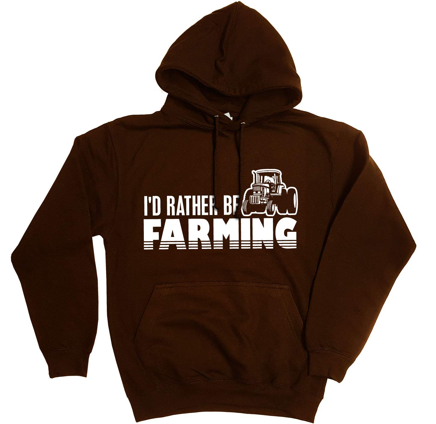 Balcony-Shirts 'I'd Rather Be Farming' Unisex Hoodie - Medium Brown
