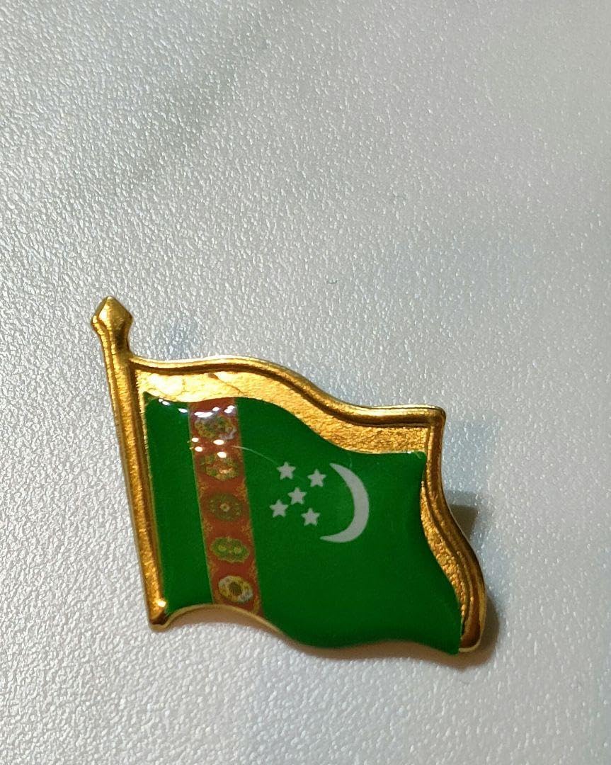 Amazon.co.jp: 大阪万博 トルクメニスタン パビリオン ピンバッジ 旗
