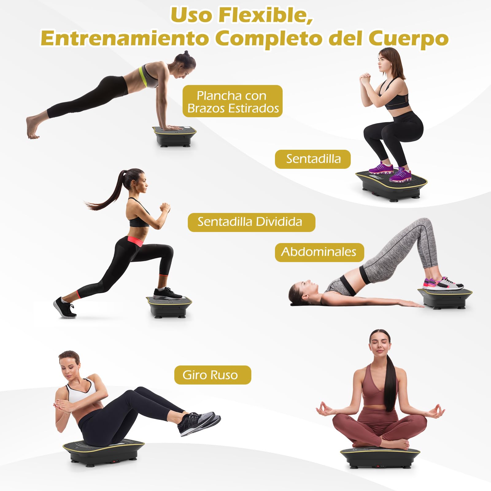 COSTWAY Plataforma Vibración Muscular, Plataforma Vibratoria con 10 Intensidades de Velocidades, Control Remoto, Pantalla LED, Placa Vibratoria para Ejercicios de Cuerpo Completo