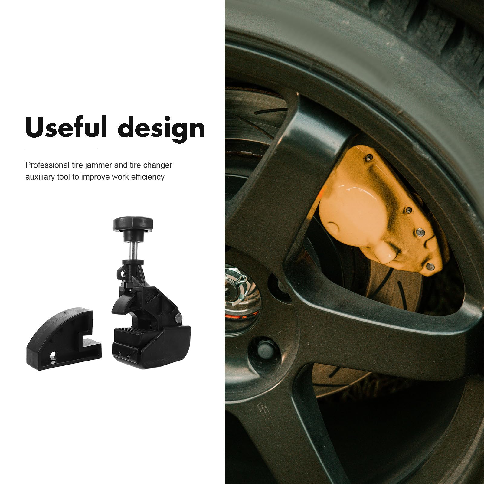 GALPADA Set 2 Pezzi Morsetto per Cambio Gomme in Plastico Nero, Strumento Antiscivolo e Facile da Impugnare, Accessorio per Smontaggio Pneumatici Auto