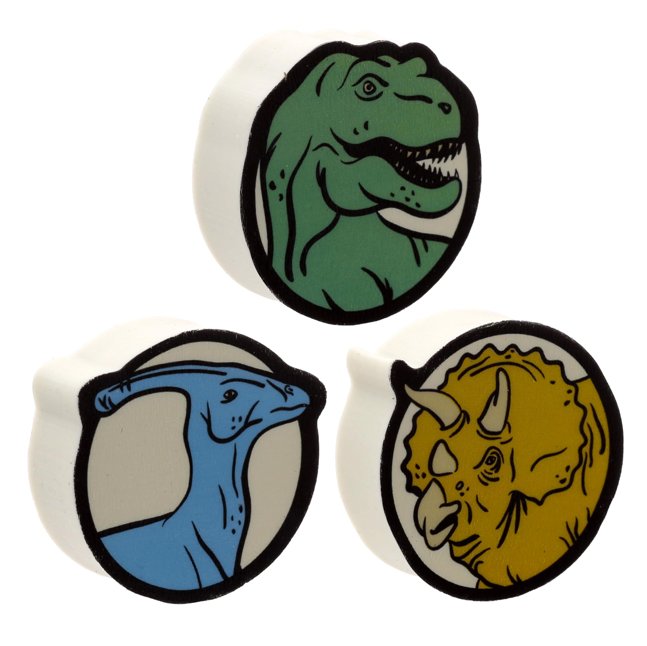 Puckator - Set di 3 Gomme Particolari da Cancellare per Scuola - Dinosauri - Dinosauria - Cancelleria e Cartoleria per Bambini