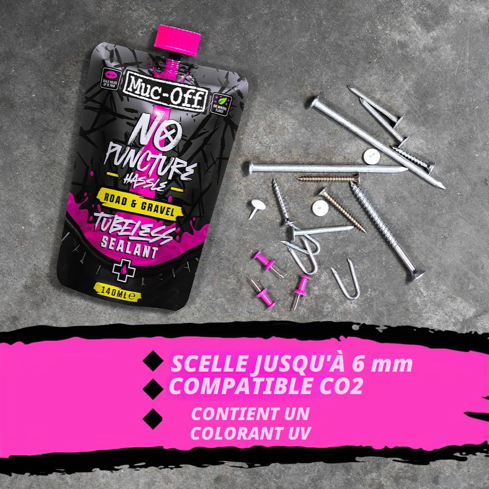 MUC-OFF LIQUIDO SELLANTE TUBELESS CARRET/GRAVEL 1 l pour adultes, avec format pratique, solution polyvalente