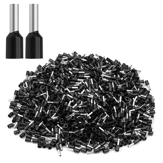 XHF 1000 PCS AWG 20/0.75mm² Wire Ferrules Insulated Copper Crimp Connectors, Crimp Pin Cord End Terminals Black