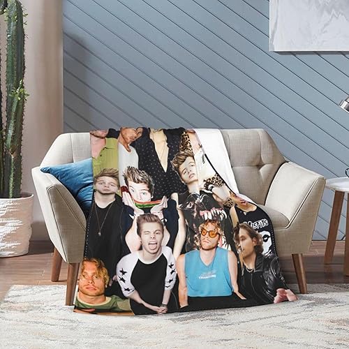 Miniatura 5 de Luke Hemmings - Manta de lana suave y cómoda para sofá, oficina, coche, camping, yoga, viajes, decoración del hogar, acogedora manta de playa de