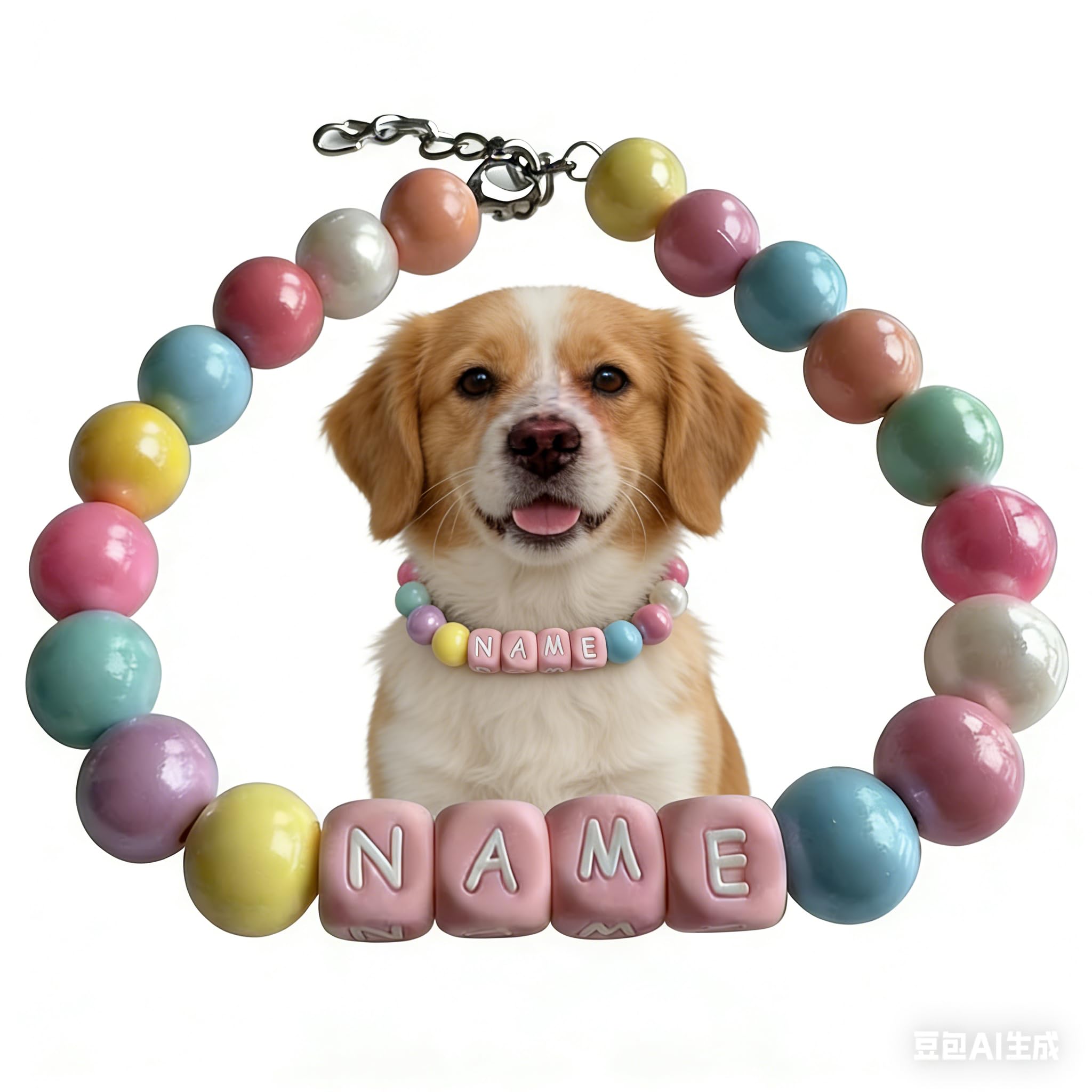 Collare per cani con perline in silicone personalizzato con nome, gioiello per animali domestici, collana per cani color caramella, braccialetto dell'amicizia, regalo per cani, gatti, amanti degli