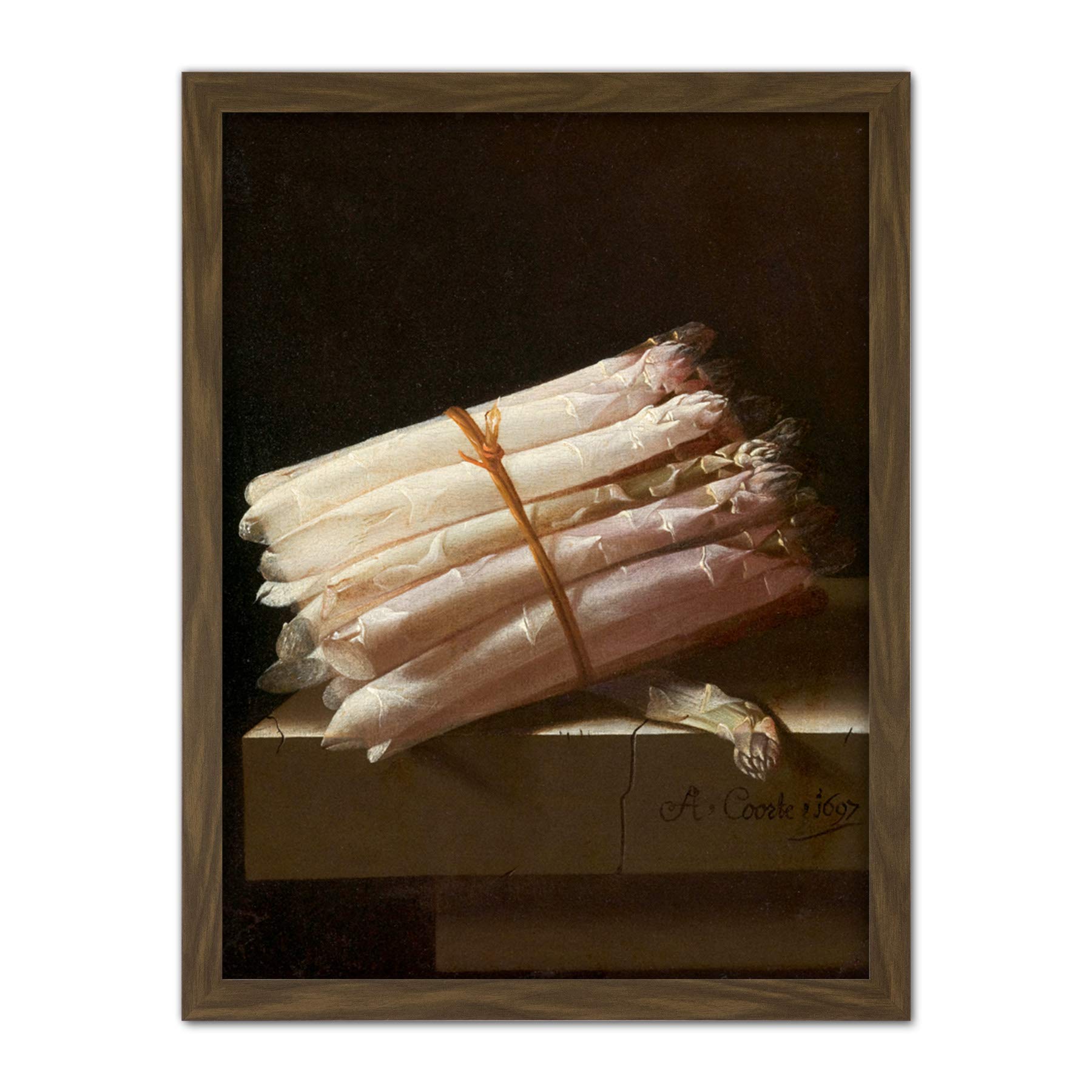 Artery8 Adriaen Coorte Still Life With Asparagus Painting Artwork Framed Wall Art Print 18X24 Inch