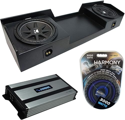 Harmony Audio Kicker Bundle compatible con Chevy Silverado Extended Truck 43C124 Dual 12" Cargado 1999-2006 con amplificador HA-A800.1
