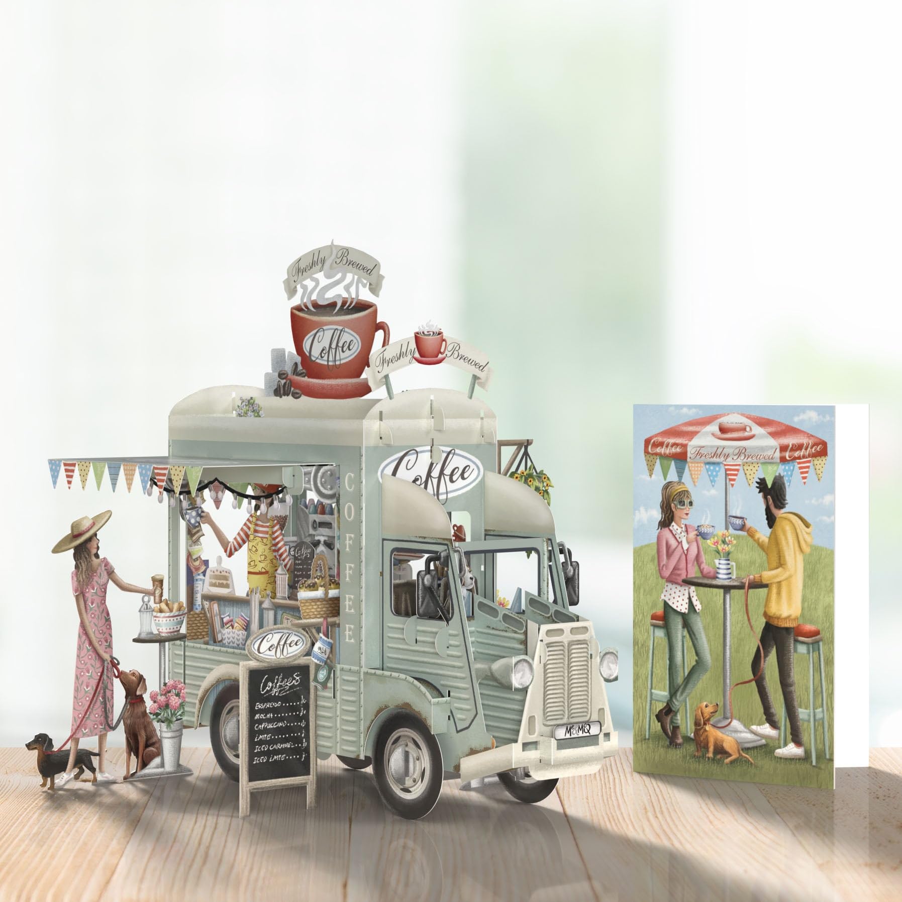 Coffee Truck - 3D Pop Up Greeting Card with Large Message Tag - 3D041 - Image 2
