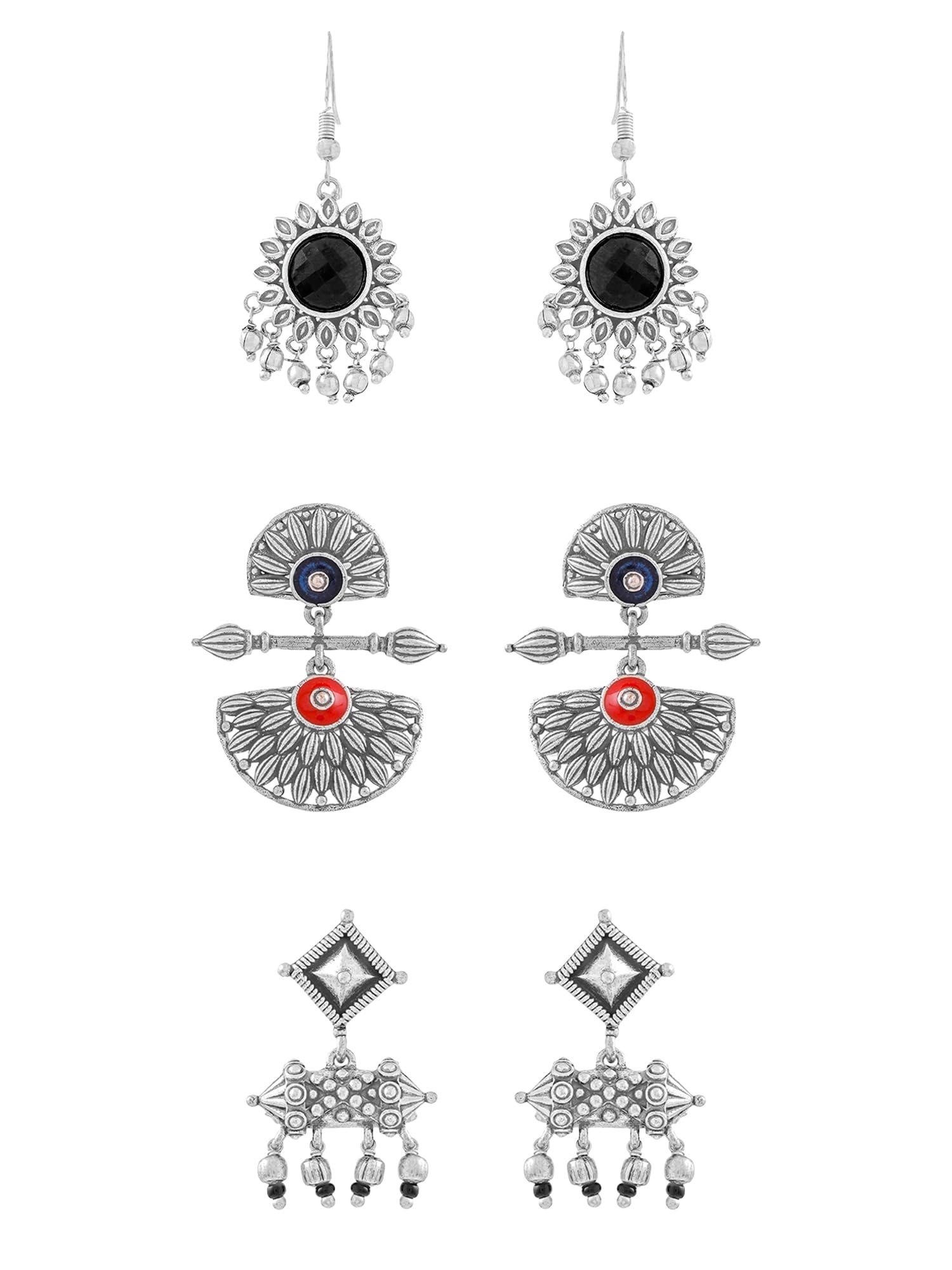 Rangriti Collection | Ethnic Oxidised Traditional Earrings Sets For Women And Girls | Multicolour | Anniversary Birthday Gifts-image-6