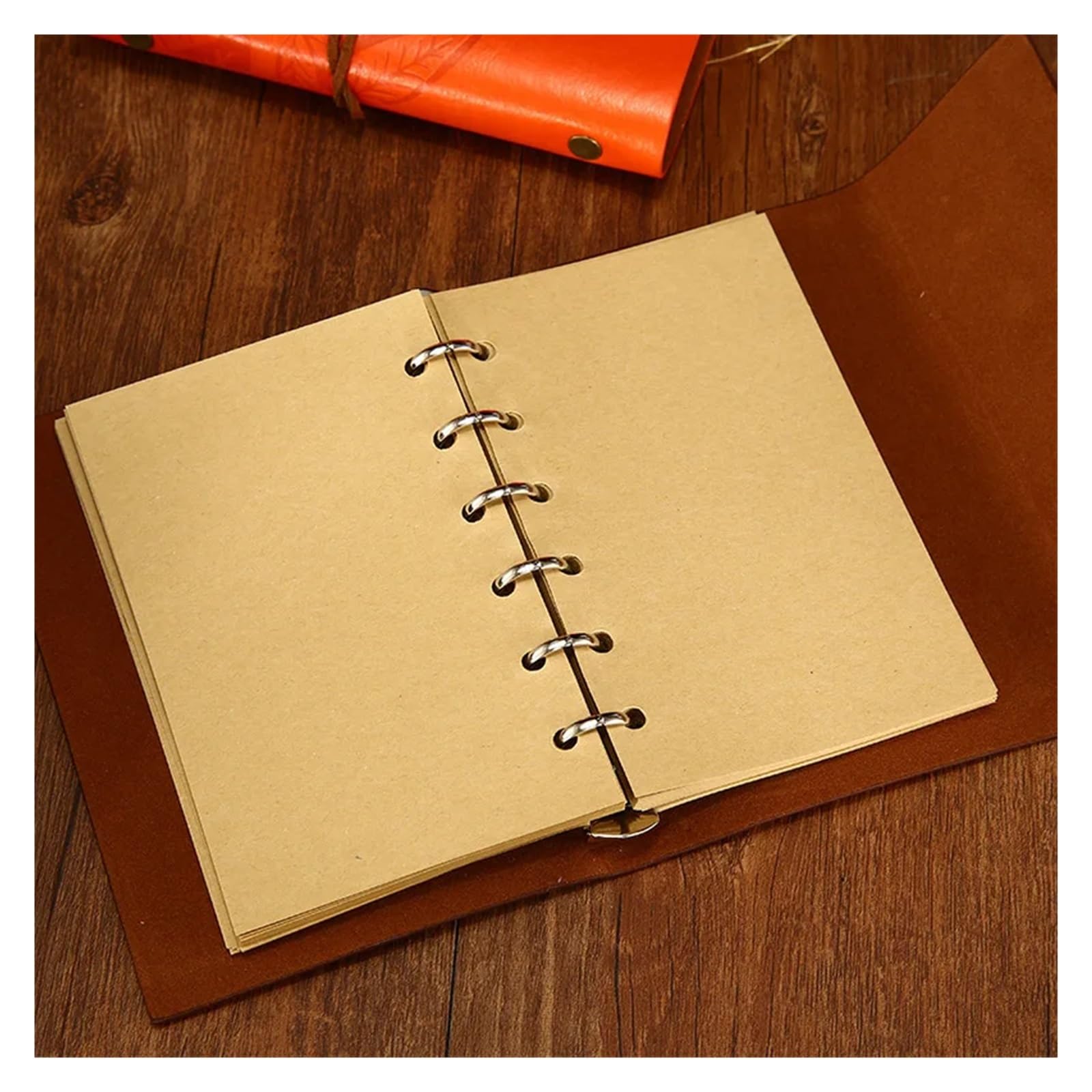 Notebook Diario Blocco note Pelle PU Spirale Letteratura Notebook Carta sostituibile Journal Planner Regalo di cancelleria scolastica(Light Brown,Large 165x220mm)
