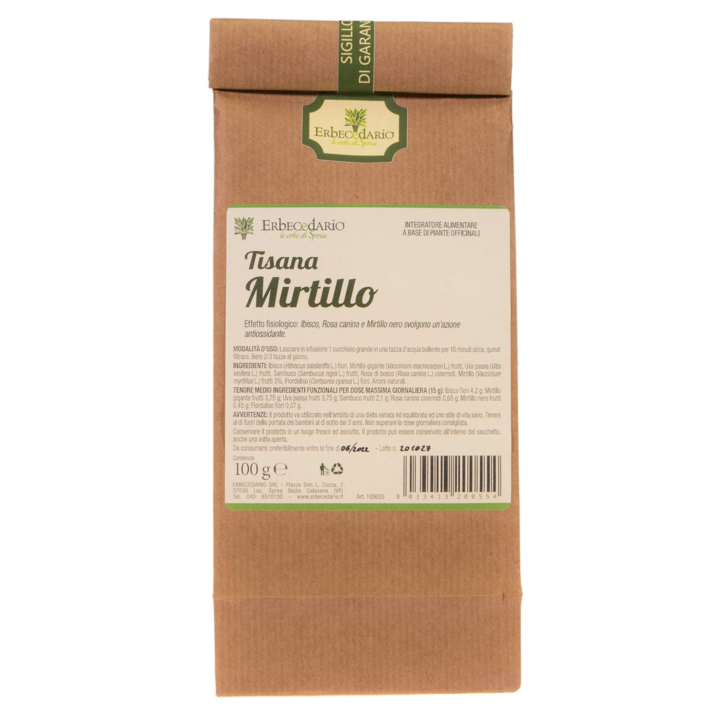Kit degustazione infusi, Tisana al mirtillo e Tisana menta e liquirizia - 2 sacchetti da 100gr