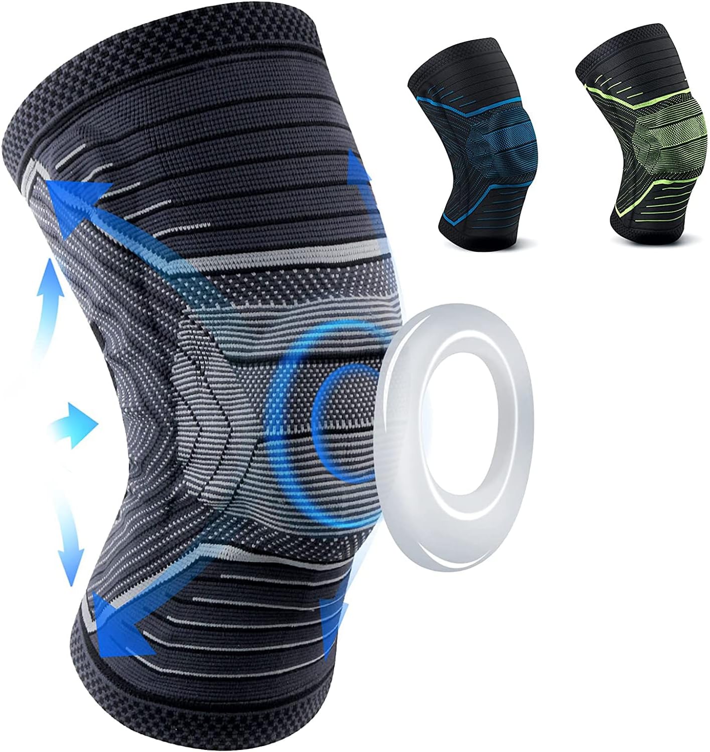Professional Knee Brace,Knee Compression Sleeve Support for Men Women with Patella Gel Pads & Side Stabilizers,Knee Pads for Running,Meniscus Tear,ACL,Arthritis,Joint Pain Relief