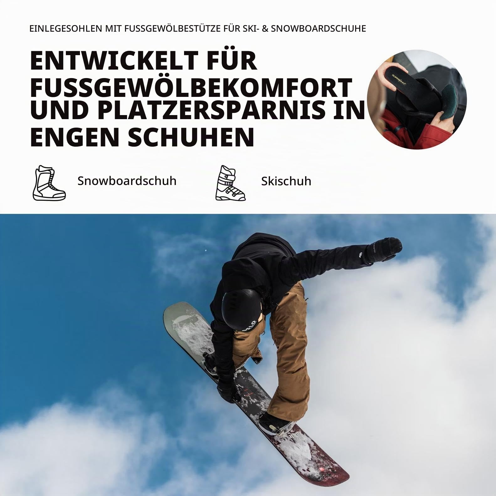 Superfeet Winter Thin Support Einlegesohlen, EU 42-44