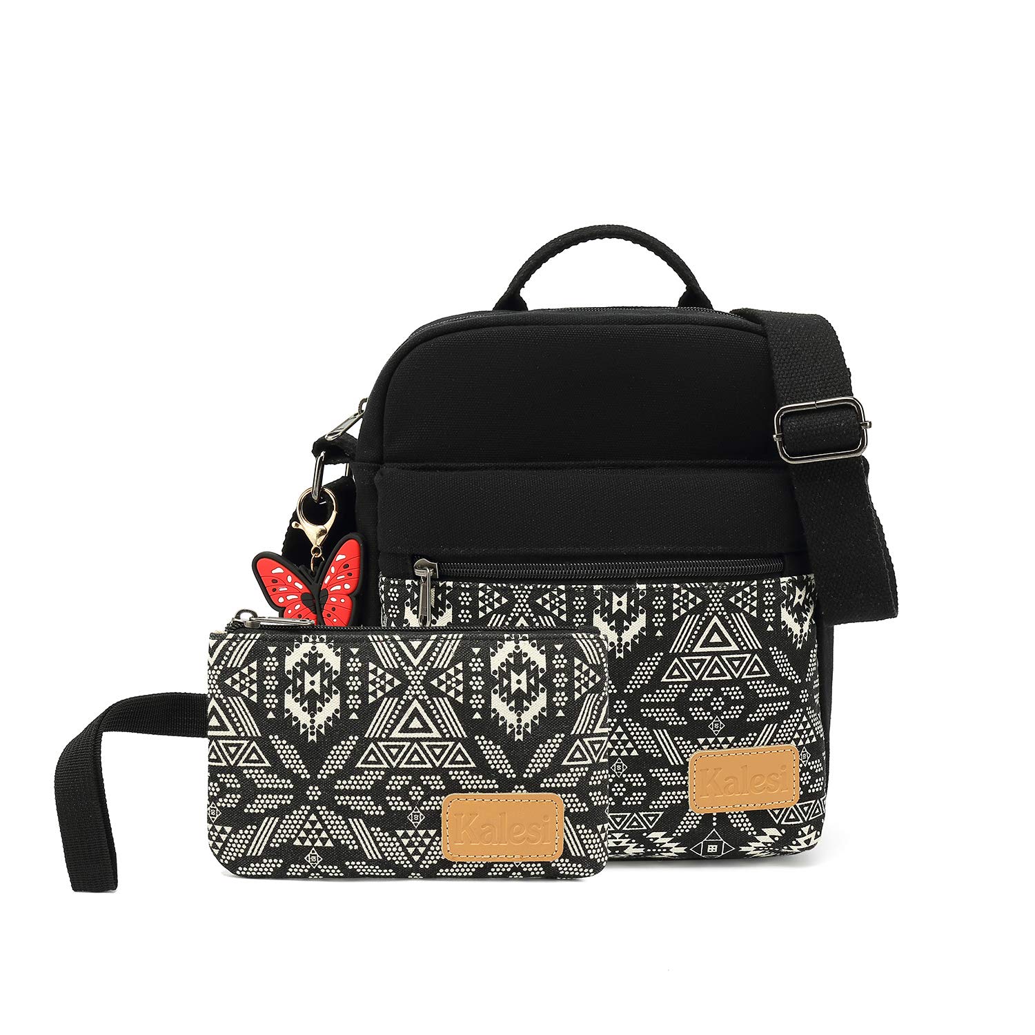 Kalesi Small Canvas Crossbody Bag and Purse Set for Girls and Women | for Girls
