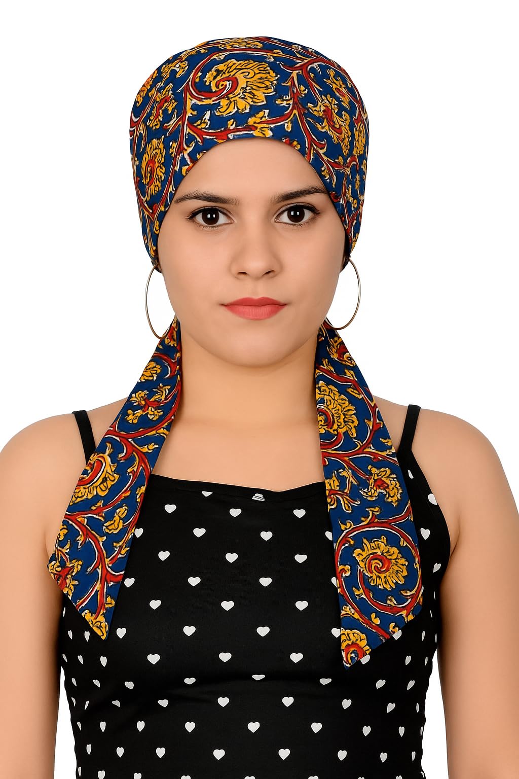 deepnyra - living style Head Scarf Chemo Caps Cotton Printed for Women Turban Cap for Women Headwear Head Wrap Ladies Skull Cap Cancer Beanie Hat Head Covering Double Layer Under Helmet Cover-picture-44