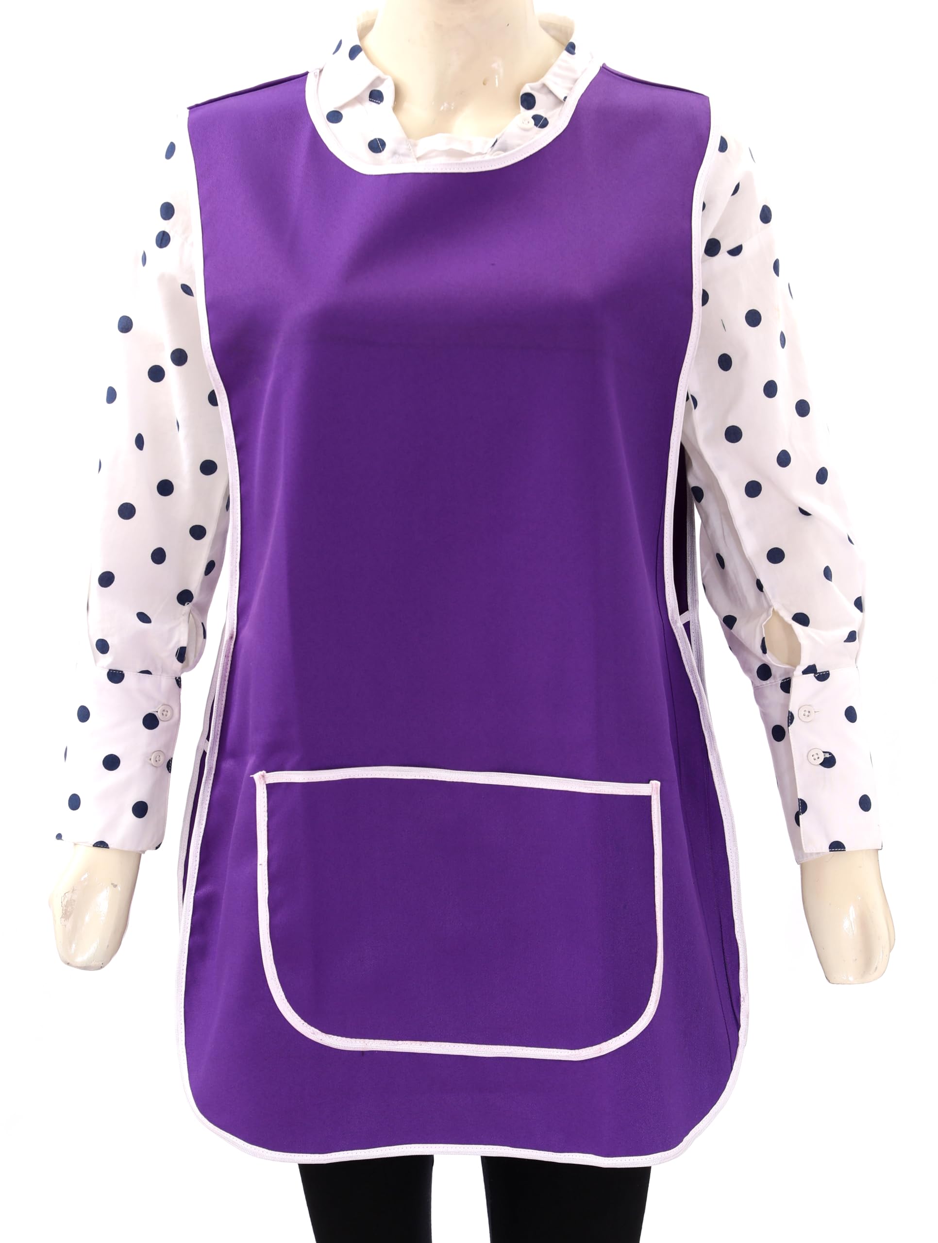 LINEN CLOSET Womens Tabards with Pockets for Men Ladies Cleaning Catering Chef Kitchen Aprons Unisex Hygea Tabard Apron Work Tabards - Image 3