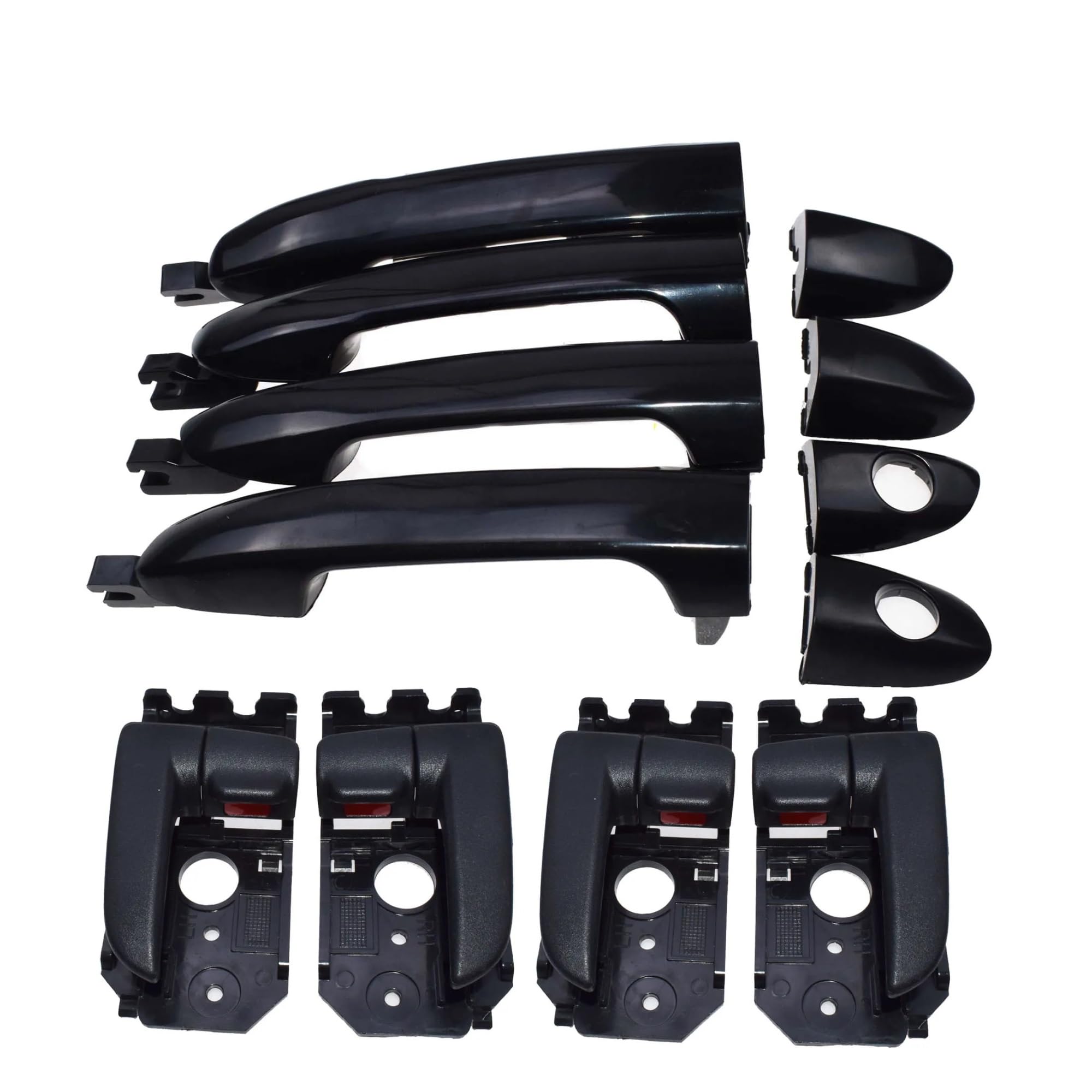 Hillar Black Door Outer Handle For Kia For Spectra For Cerato 1.8L 2.0L 2004-2009 Outside & Inside Car Door Handle Kit 82650-2F000 83650-2F000(Black)