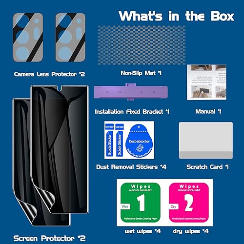 Miniatura 6 de LYWHL [2+2 Pack] for Samsung Note 20 Ultra Privacy Screen Protector, [Support Fingerprint ID] Anti-Spy Black Full Adhesive Flexible Film + Camera