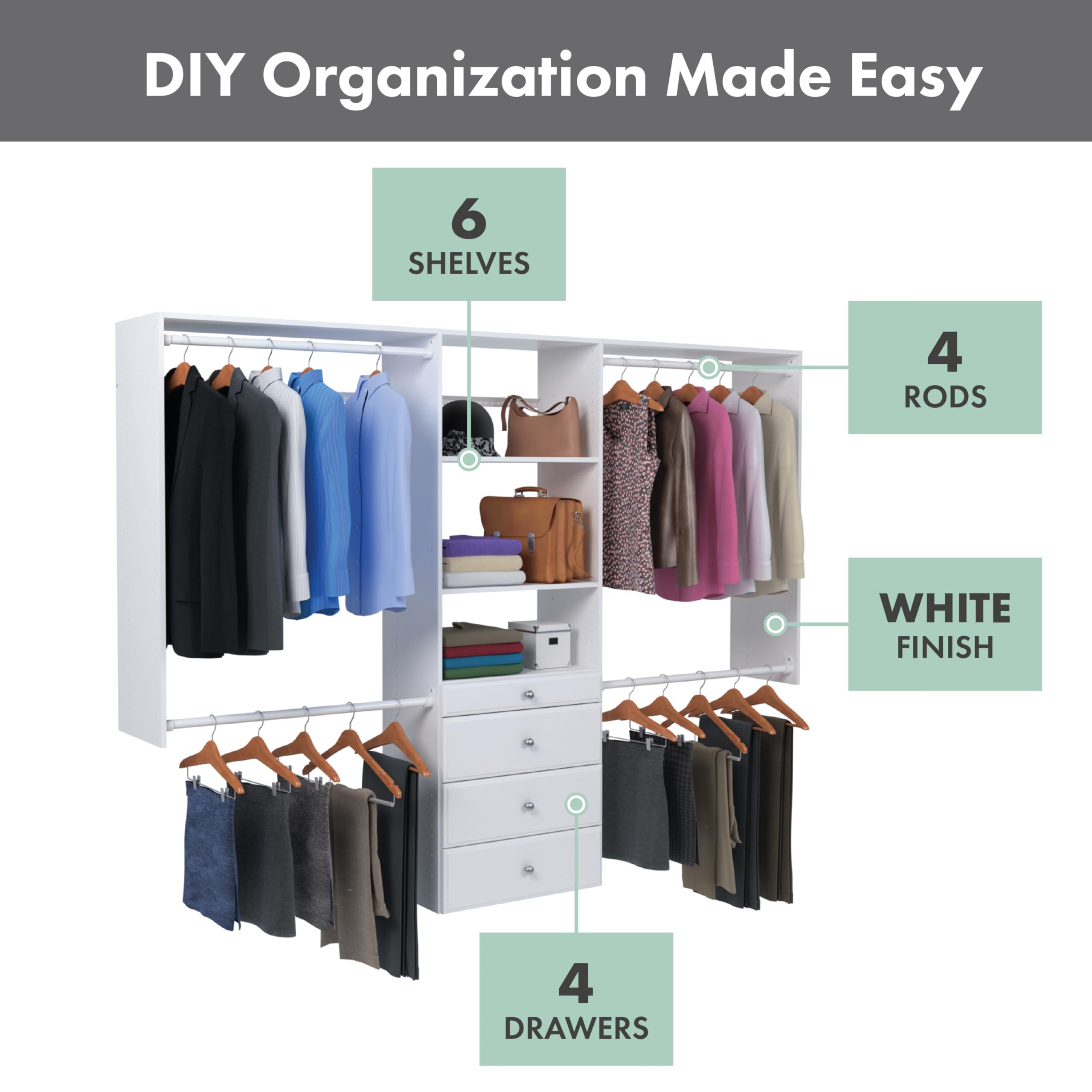 Easy Track OK7272 Deluxe Tower Closet Storage Wall Mounted