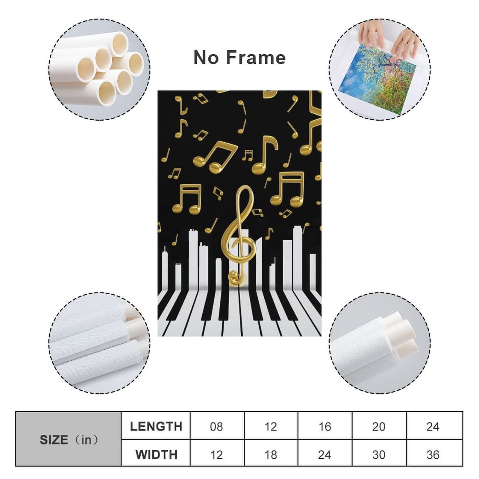 Amazon.com: Abstract Music Black White Piano Wall Decor Poster for