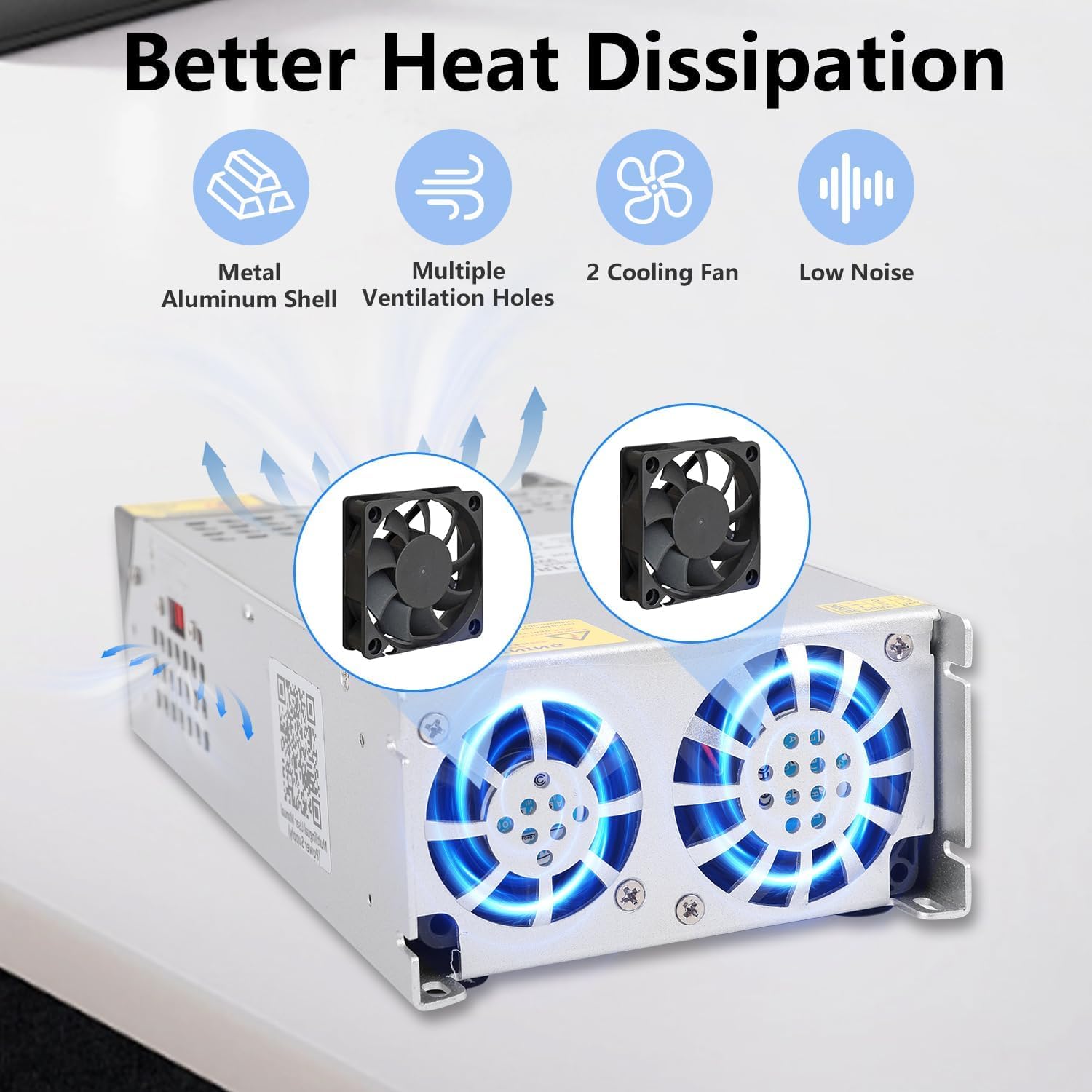 DC 12V 125A 1500W Fuente de Alimentación Transformador 220V CA a CC 12V 125A Fuente Alimentación 1500W para Bomba CCTV Cámara de Seguridad Car Stereo Impresora 3D y Más 12V Dispositivo