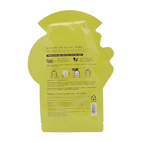 Miniatura 2 de TONYMOLY I'm Real Green Skin Purifying Tee Mask mascarilla de té verde en papel para purificar la piel,1unidad
