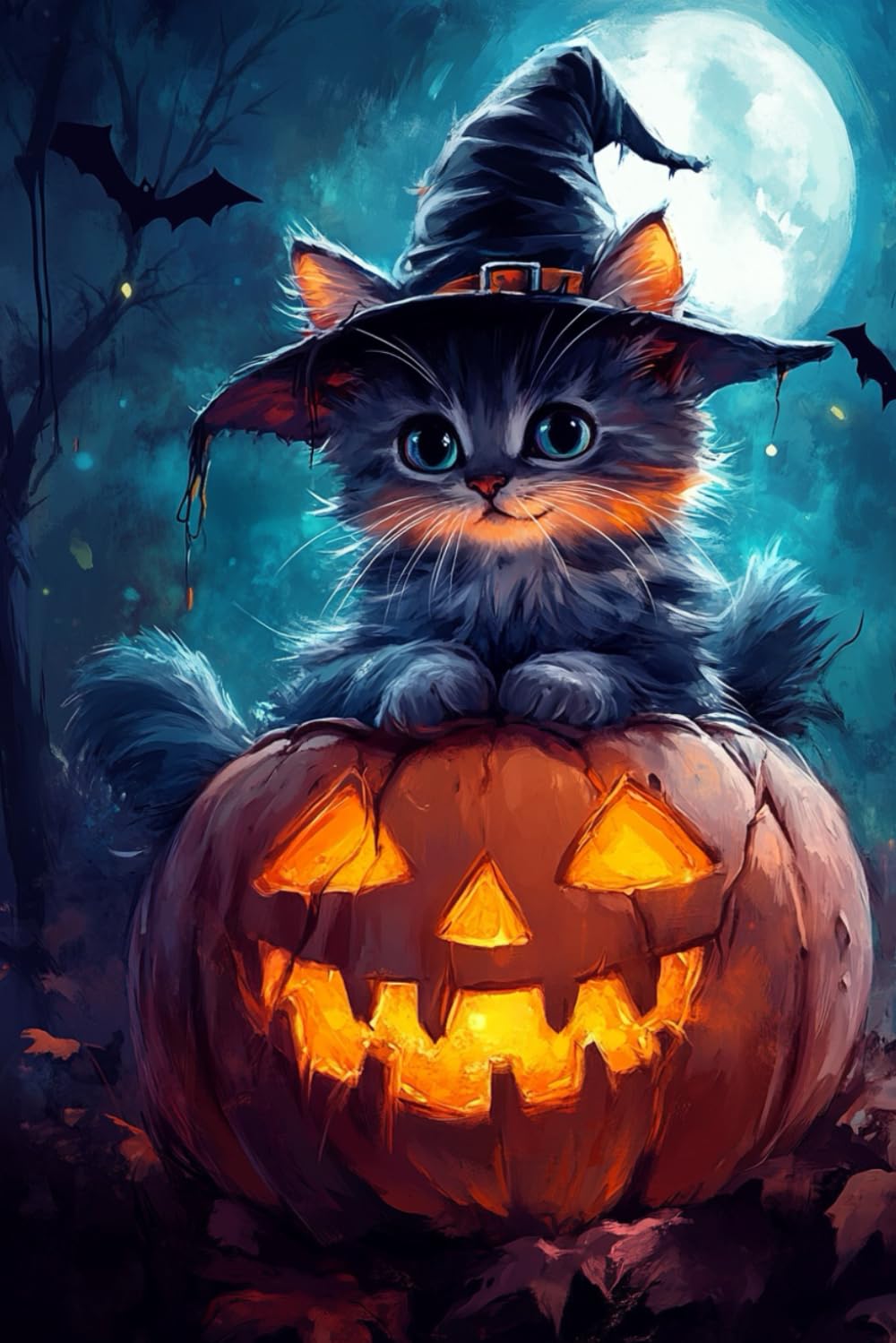 Halloween Kätzchen - Ausmalbuch