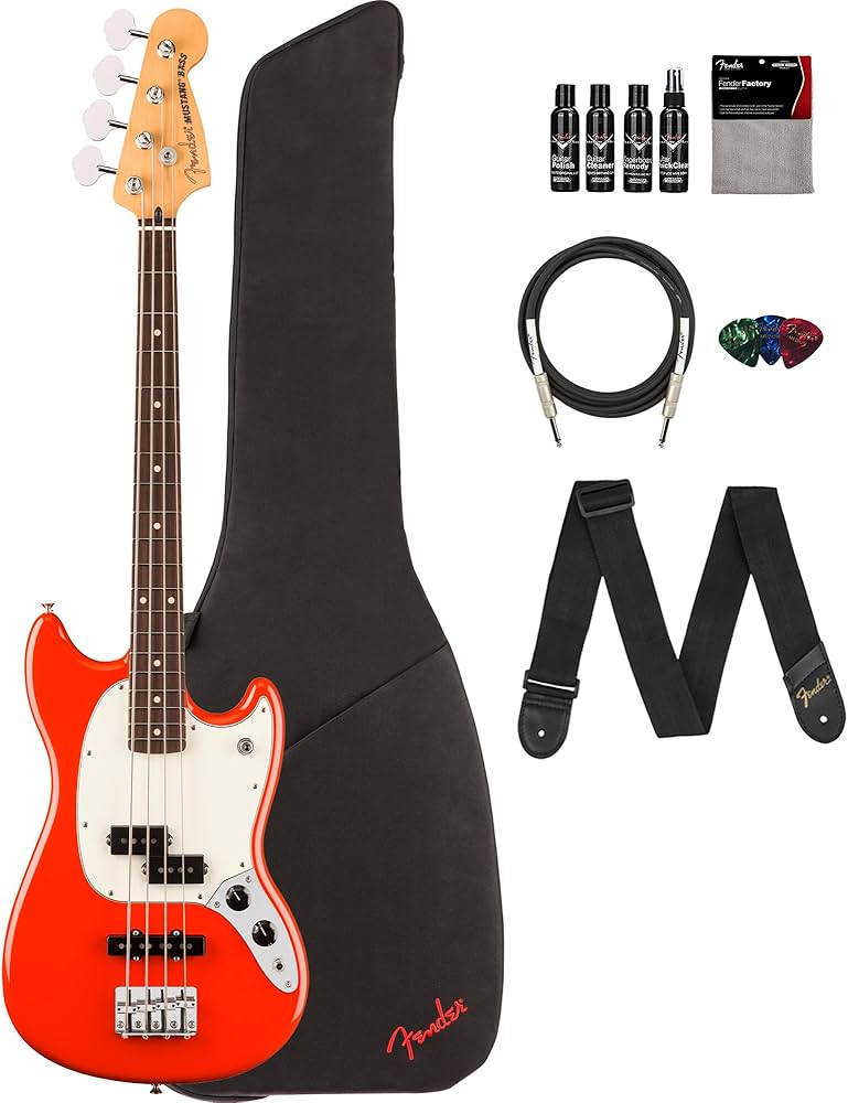 Amazon.com: Fender Player II Mustang Bass PJ - Coral Red Bundle Amazon.com: Fender Player II Mustang Bass PJ - Coral Red Bundle