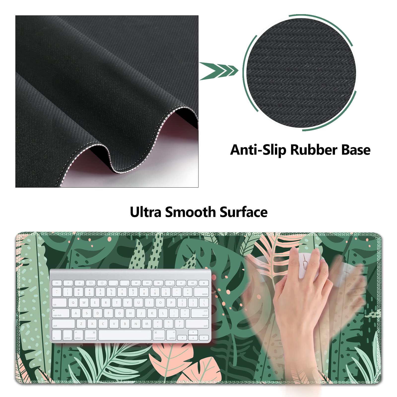 AIMSA Grand tapis de souris de jeu, repose-poignet pour clavier, tapis de souris ergonomique en mousse à mémoire de forme, multifonctionnel, base en caoutchouc antidérapant pour bureau, maison, 88,9 x