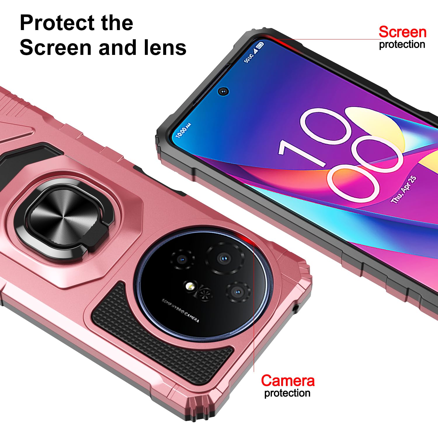Amazon.com: Mocotto for TCL 50 XL 5G Phone Case TCL 50 XL NXTPAPER 5G Case with Tempered Glass Screen Protector,Military Grade Heavy Duty Shockproof Protective Cover,with Ring Kickstand (Rose Gold) : Cell Amazon.com: Mocotto for TCL 50 XL 5G Phone Case TCL 50 XL NXTPAPER 5G Case with Tempered Glass Screen Protector,Military Grade Heavy Duty Shockproof Protective Cover,with Ring Kickstand (Rose Gold) : Cell