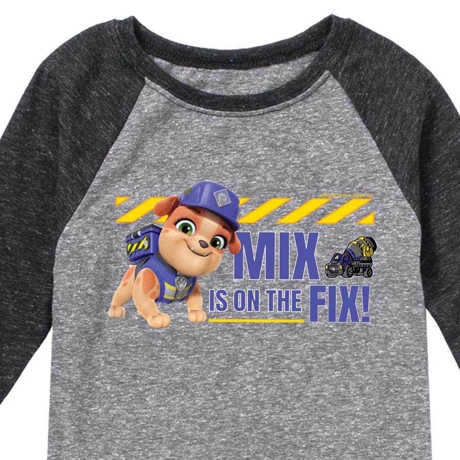 HYBRID APPAREL - Paw Patrol - Rubble & Crew - Mix is On The Fix - Toddler & Youth Raglan Graphic T-Shirt3
