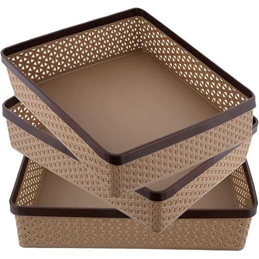 Kuber Industries A4 Paper Tray Pack of 3 8 CM