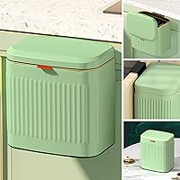 Vista 8 de GloDeals Basurero de cocina para encimera o debajo del fregadero, cubo de compost pequeño de acero inoxidable de 1.05 galones, contenedor