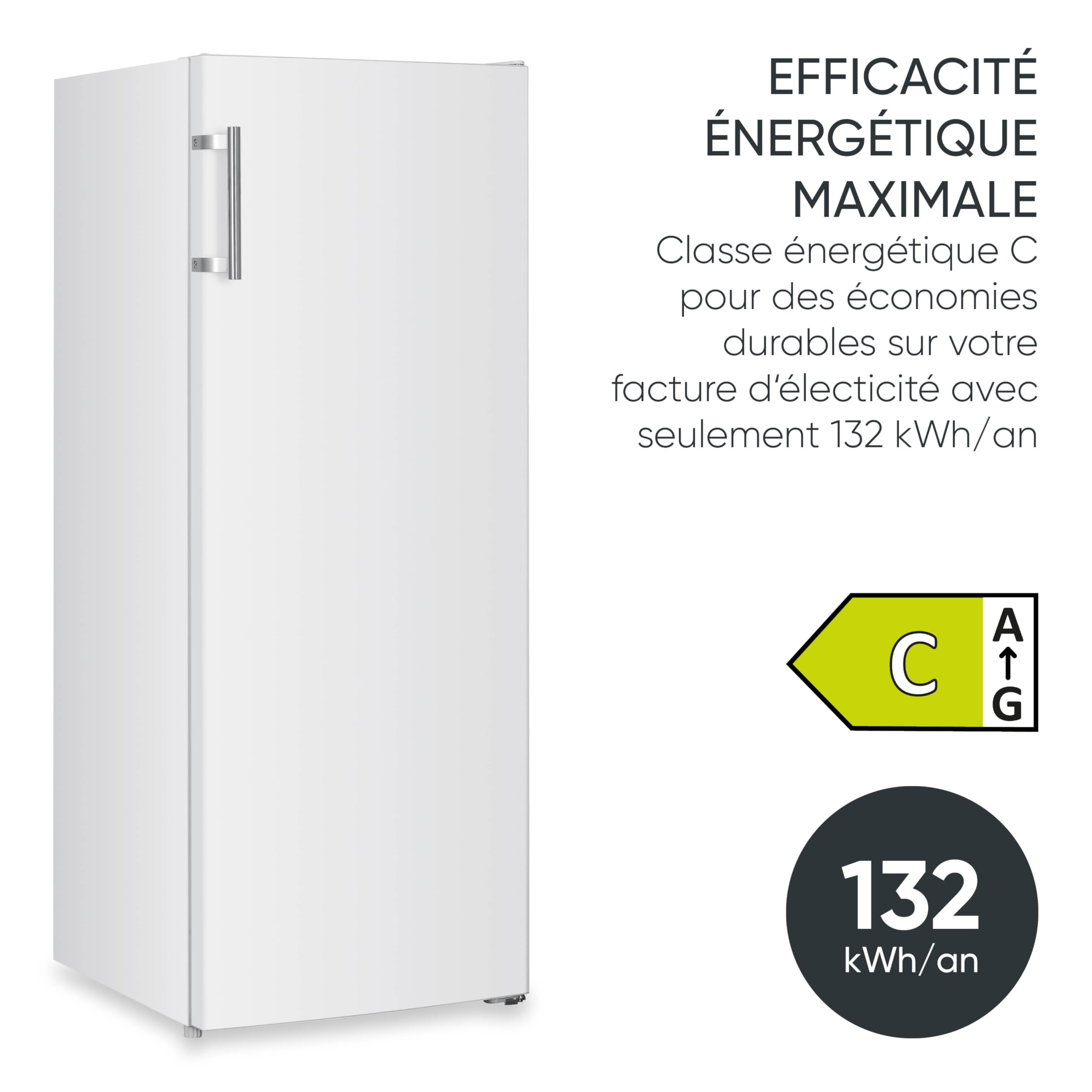 Severin GS 8868 Congélateur No Frost, 161L, Classe C, 143x54x60cm, Blanc