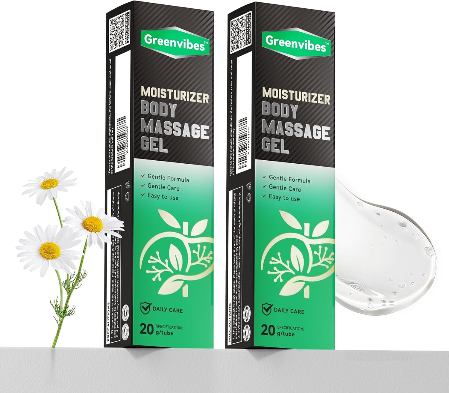 Greenvibes Body Massage Gel, Fast-Absorbing Herbal Blend with Poria Cocos, Cooling Cream for Relaxation & Balance, Supports Healthy Blood Sugar & Digestion, 0.68 FI Oz, 3 Pack