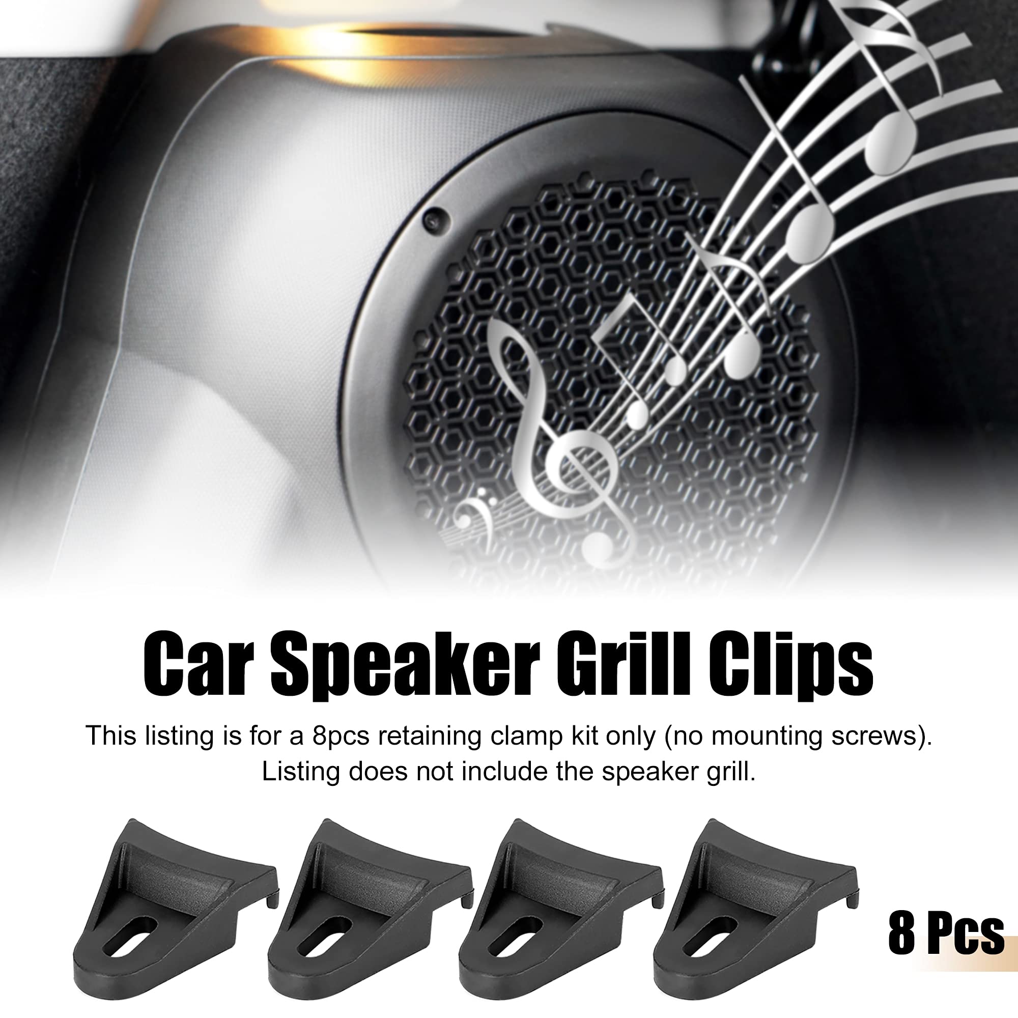 X AUTOHAUX 8pcs Black Car Subwoofer Speak Grill Clips Clamps Install Bay Fit for 4