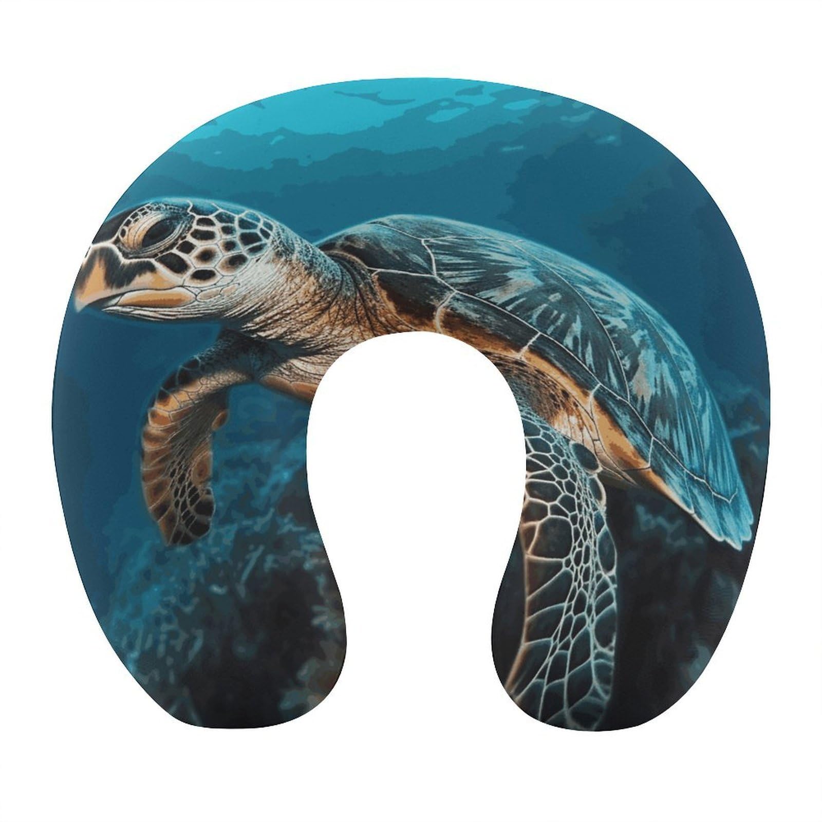 Adfgyerh Style Sea Turtle2 U-Shaped Pillow，Memory Foam Pillow Core，Cushion ，Provide Neck Support ，Travel Pillow，Suitable For Airplanes, Cars, Homes, And Offices.