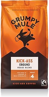 Grumpy Mule Kick-Ass House Blend Ground Coffee with notes of Caramel and Milk Chocolate 200g