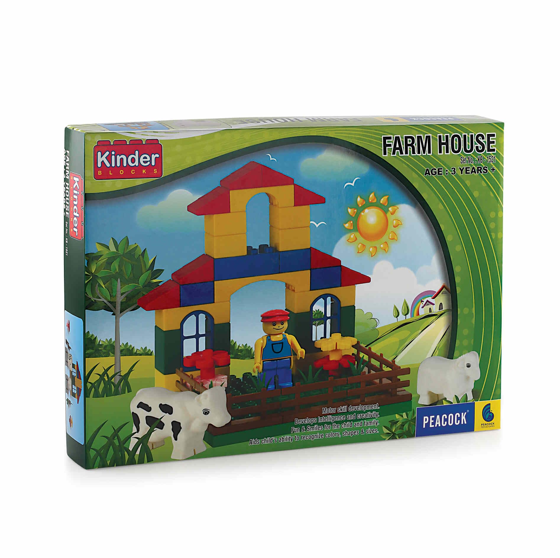 PEACOCK TOYS AND GAMES Multicolor Farm House Building Blocks for Kids, House Building Blocks, Educational Toy, Bricks Toys Sets, Puzzles Block Set for Kids (B0CLRP94Y1) Amazon Price History, Amazon Price Tracker