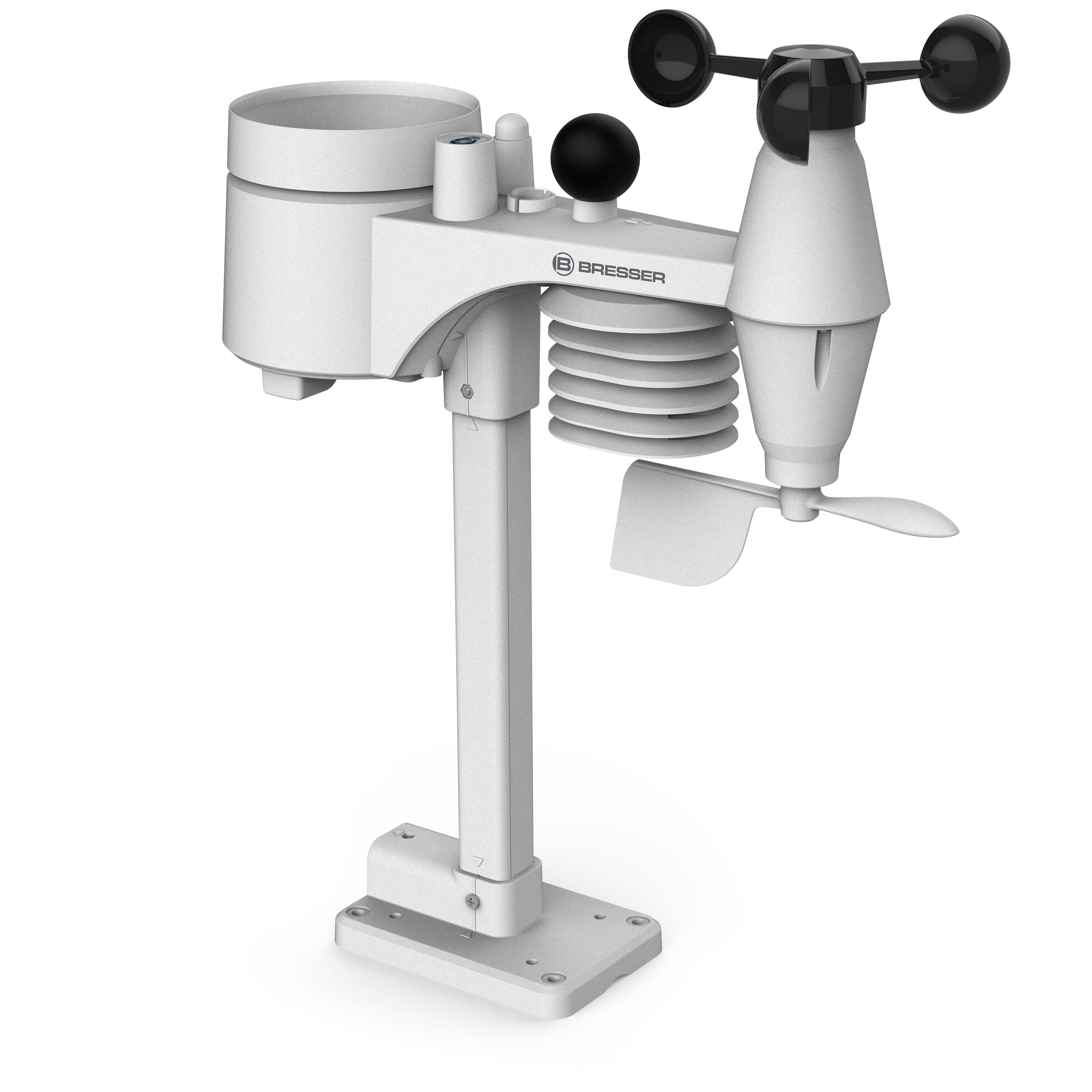 Bresser 8-in-1 ClearViewTB Wetterstation mit Hitzestress-Index, Sensirion-Sensor, 8-in-1-Multisensor, Wetterwarnungen, Max-/Min-Wertespeicher | Innentemperatur und Außentemperatur, Luftfeuchtigkeit, Regenmesser, Windmesser, Wettervorhersage, WBGT, Hitzein
