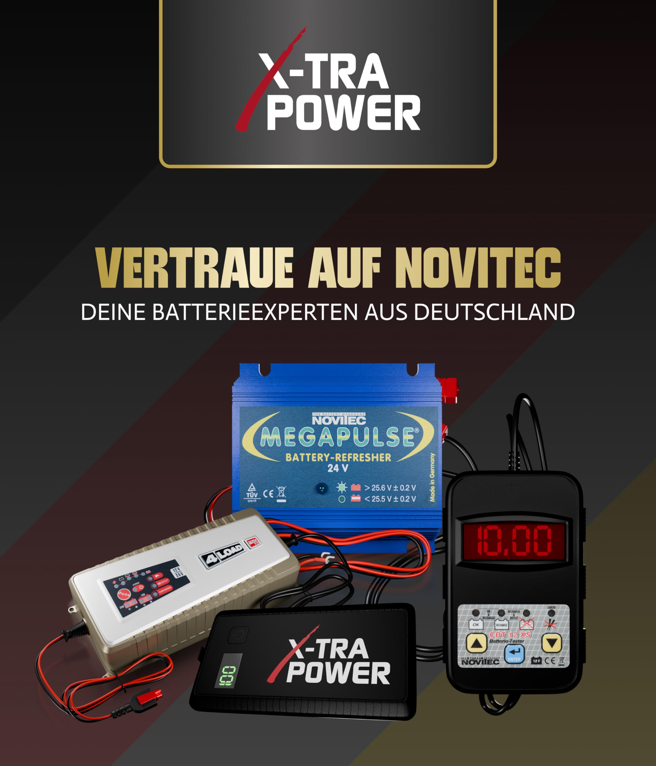 Novitec® Starthilfe Powerbank XCLi12-1sp | 12V Auto Starthilfe für Benzin & Diesel bis 4.0L | 3200A Spitzenstrom | Powerbank mit USB-C & LED-Lampe | Kompakt & zuverlässig für unterwegs
