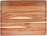 Vista 1 de Tabla de cortar de madera para cocina, tabla de cortar grande de 24 x 18 pulgadas con ranura para jugo y mango lateral, tabla de cortar, bloque