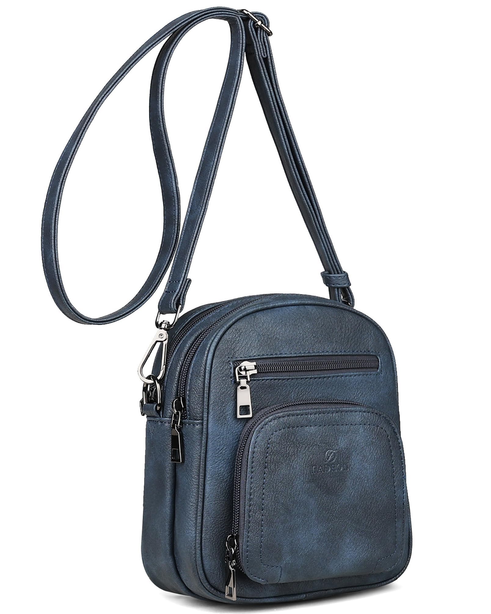 FADEON Small Purses for Women Crossbody Bags, Designer PU Leather Mini Cross Body Purse Travel Shoulder Bag Card Slots