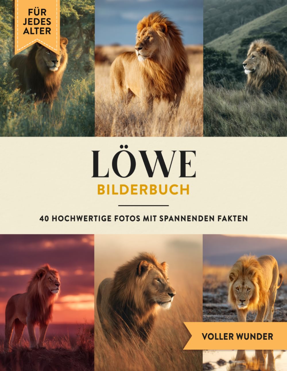 Löwe Bilderbuch: 40 Bilder & Fakten | Löwenbuch als Geschenk für Kinder & Erwachsene